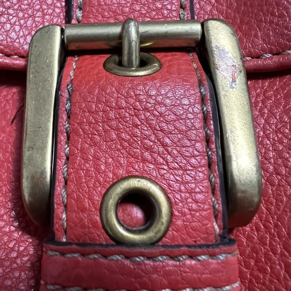Vintage Nine West Backpack Bag‎ PVC Vegan Faux Leather Orange 90's Pebbled